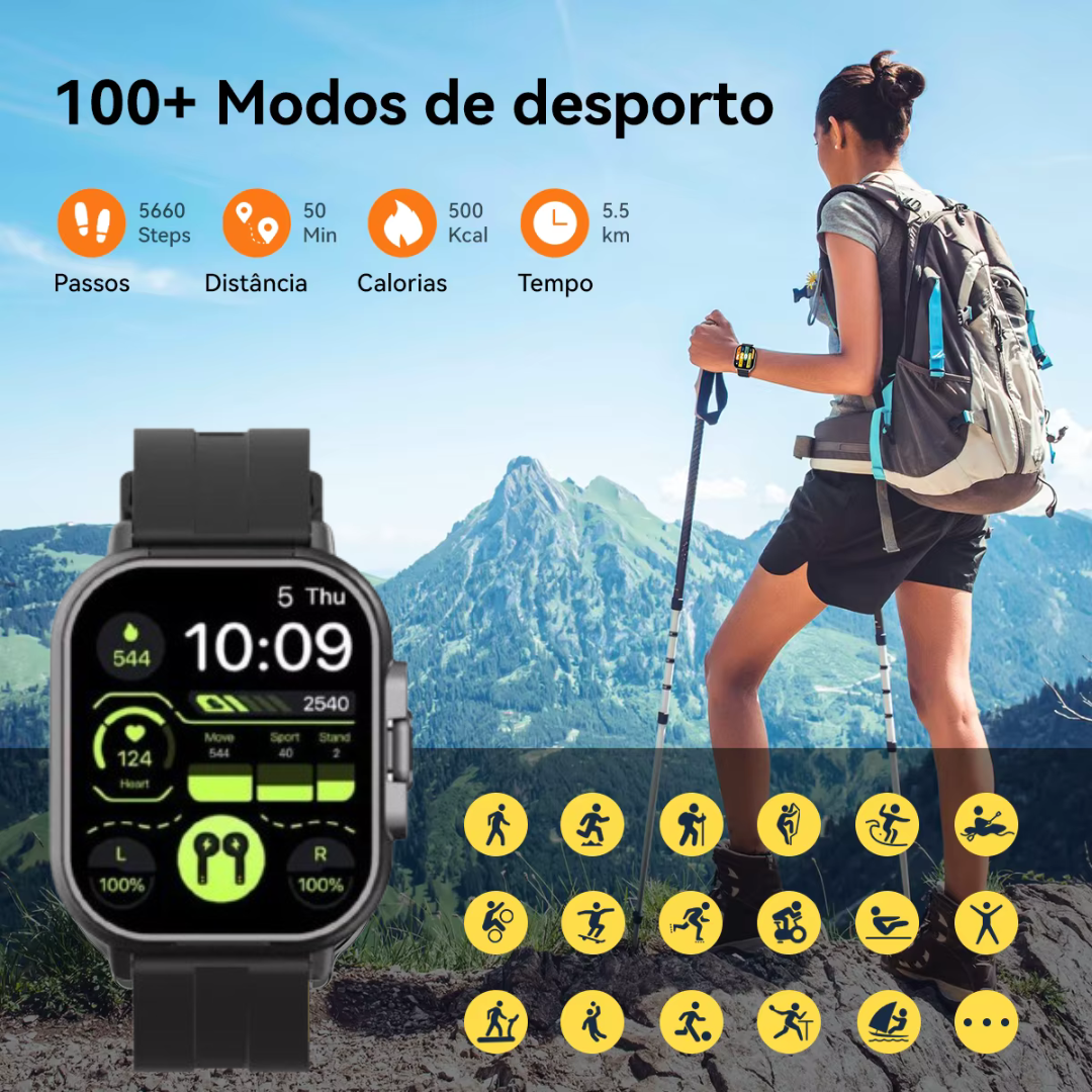 Smartwatch D8 Bluetooth Tws 2 Em 1